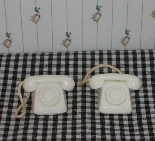 Vintage telefone weiß - telefone,